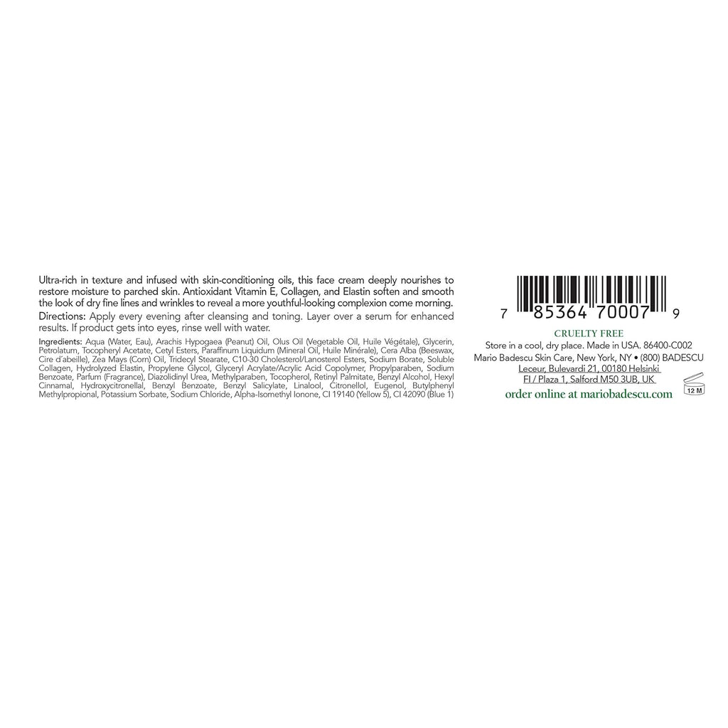 Mario Badescu Night Cream – Face Moisturizer for Women and Men for Hydrated, Smooth, Youthful-Looking Skin – Vitamin E, Elasto Collagen or Bee Pollen Facial Skin Care Formulas