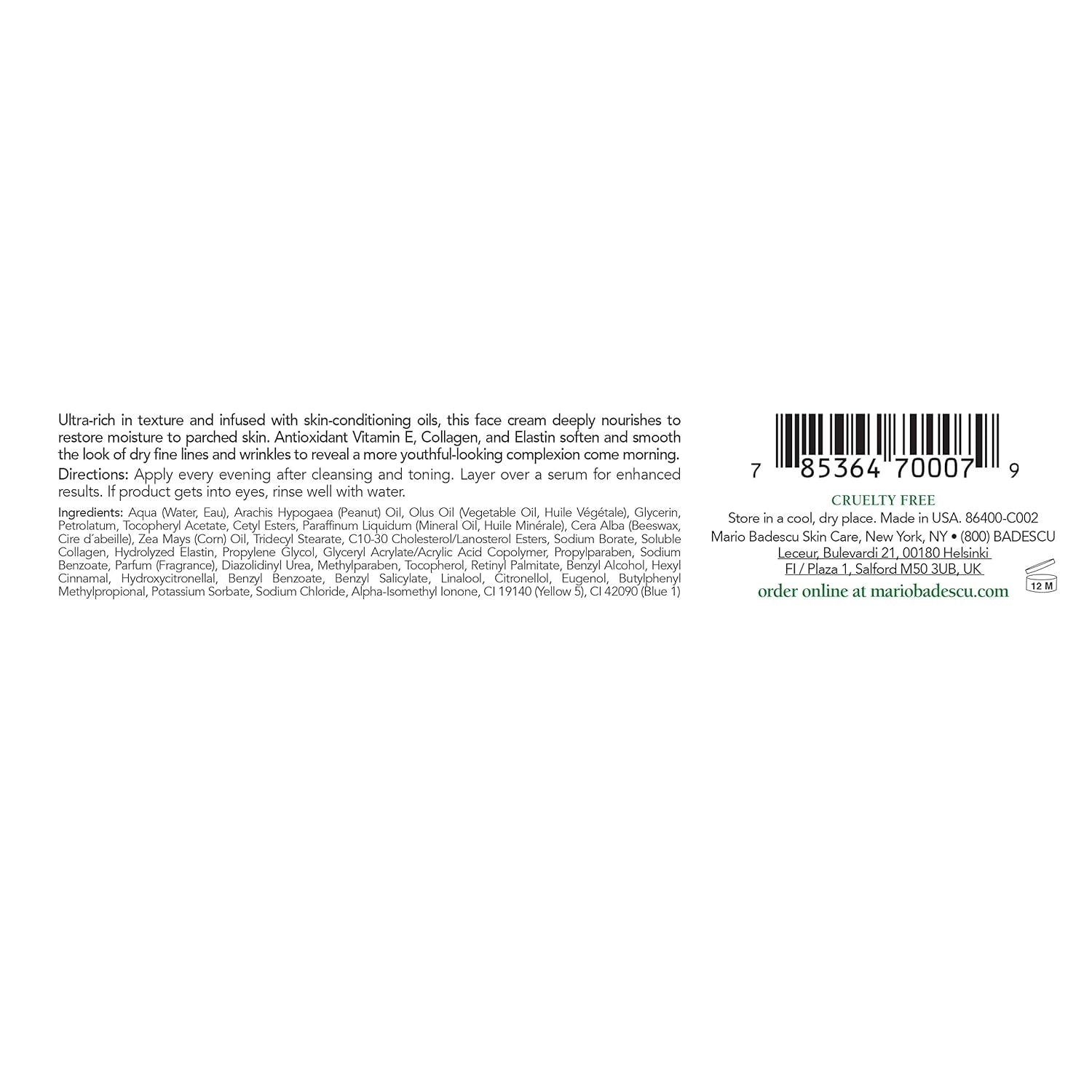 Mario Badescu Night Cream – Face Moisturizer for Women and Men for Hydrated, Smooth, Youthful-Looking Skin – Vitamin E, Elasto Collagen or Bee Pollen Facial Skin Care Formulas
