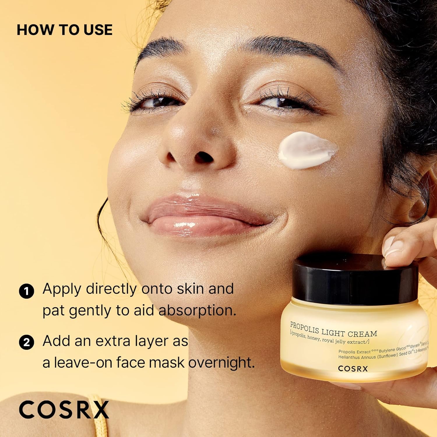 Full Fit Propolis Light Cream, 2.19 Fl.Oz / 65Ml, Propolis 64.5%, Hydrating Daily Day and Night Moisturiser, Korean Skin Care, Not Tested on Animals, Paraben Free