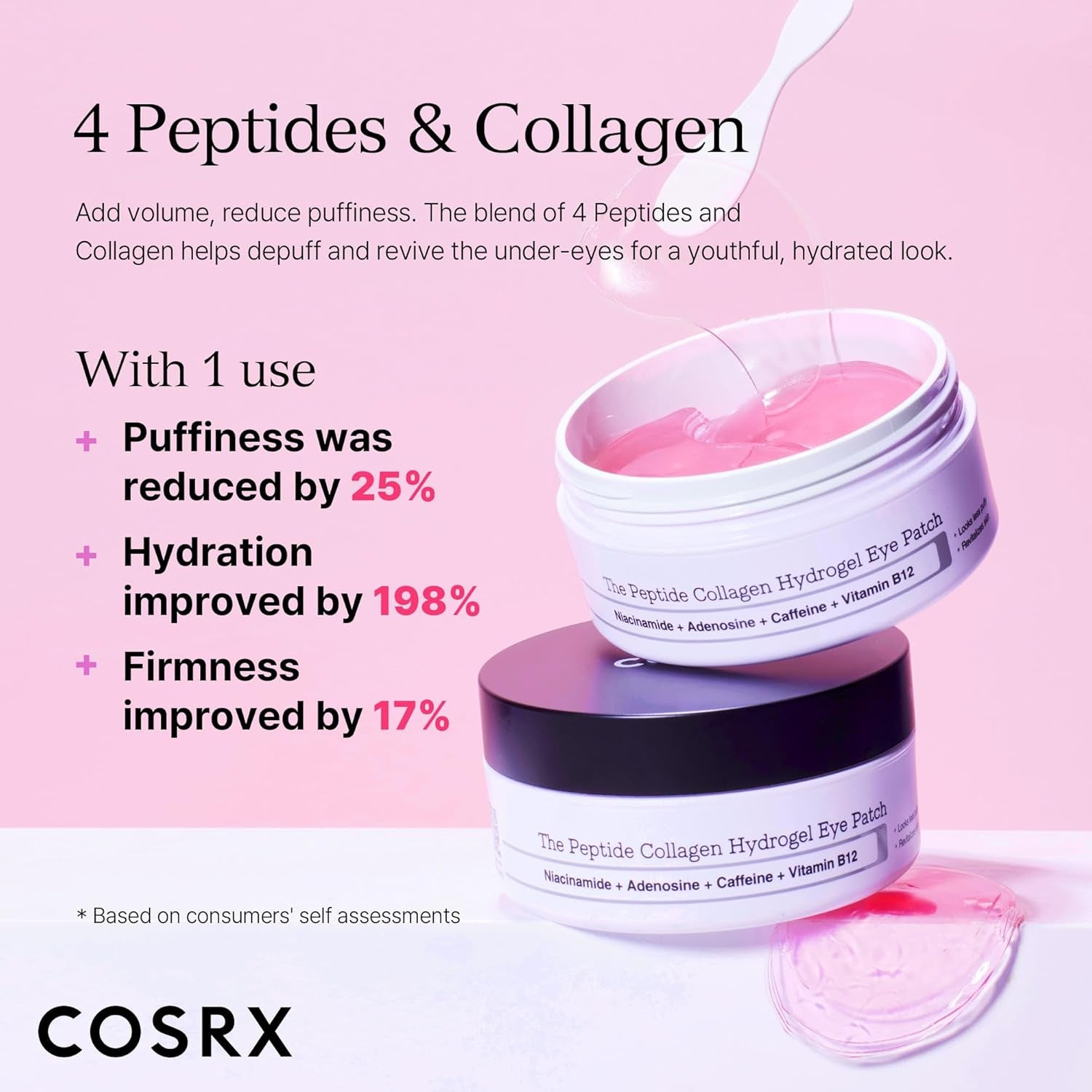 under Eye Mask, Peptide Collagen Hydrogel Eye Patch for Puffy Eyes and Dark Circles, 60 under Eye Patches, Korean Skin Care