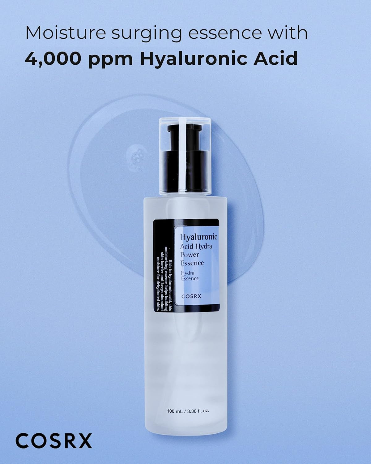 Hyaluronic Acid Toner, 3.38 Fl.Oz / 100Ml, for Dry Skin, Lightweight Daily Essence, Day and Night, Korean Skin Care, Animal Testing Free, Paraben Free