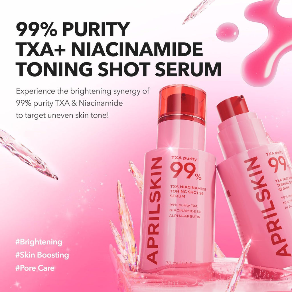 TXA Niacinamide Toning Shot 99 Spicule Facial Serum｜Skin Booster Serum for Brightening and Pore Care｜99% High-Purity Tranexamic Acid 3% + Niacinamide 5%｜Korean Skin Care｜1.01 Fl. Oz.