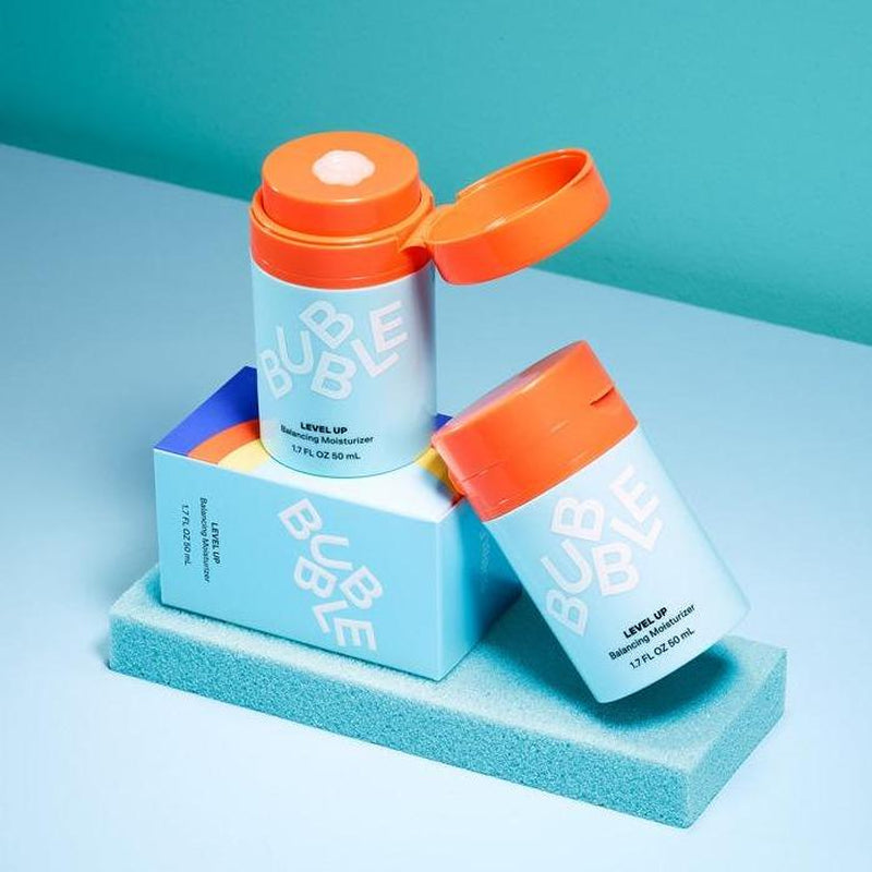 Bubble Skincare Level up Balancing Face Moisturizer - Hydrating Gel Moisturizer Formulated with Zinc PCA + Niacinamide for Improved Texture & Radiance - Skin Care for Oily or Combination Skin