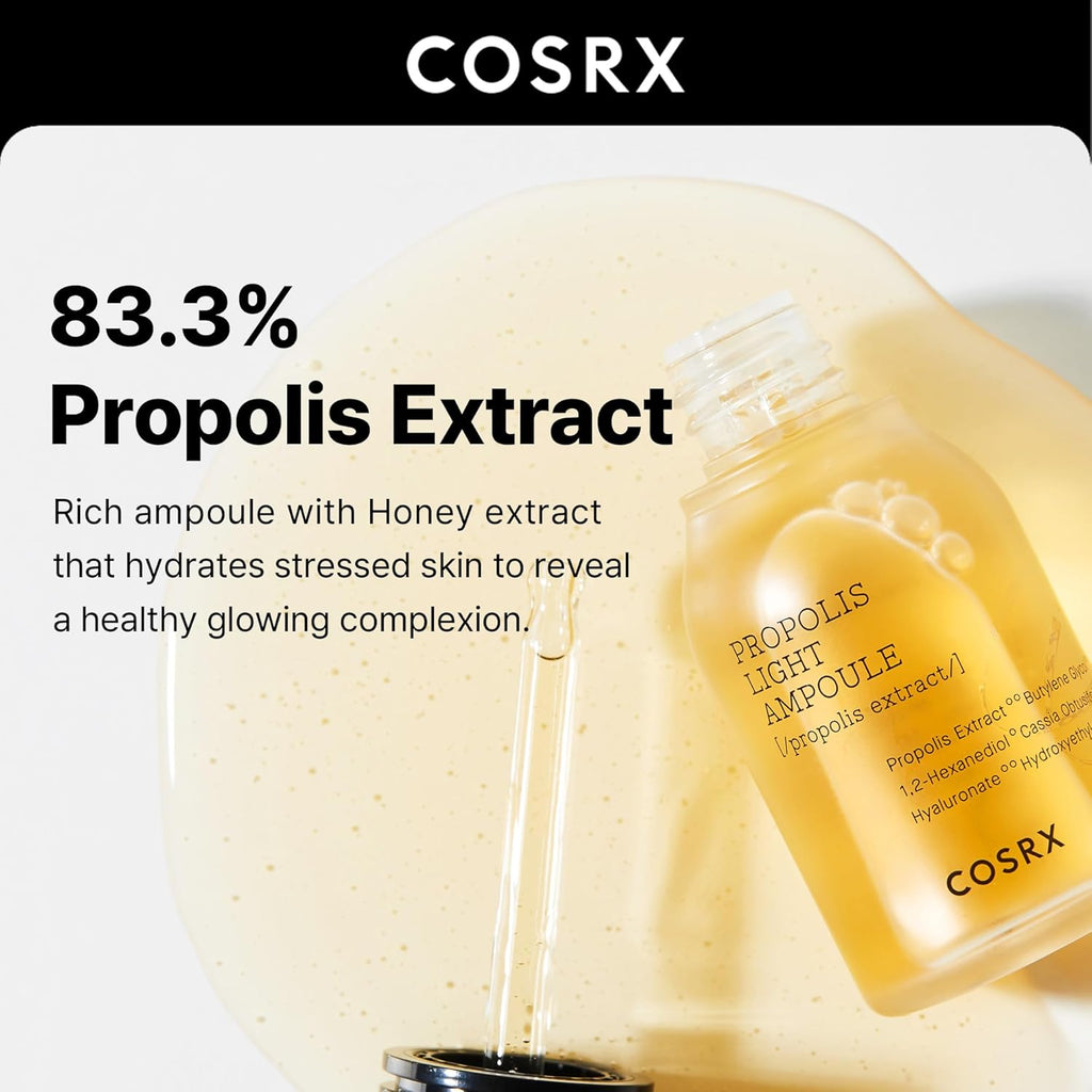 Propolis Ampoule, Glow Boosting Serum for Face with 73.5% Propolis Extract, 1.01Fl.Oz/30Ml, Hydrating Essence for Sensitive Skin, Fine Lines, Uneven Skintone, Korean Skincare