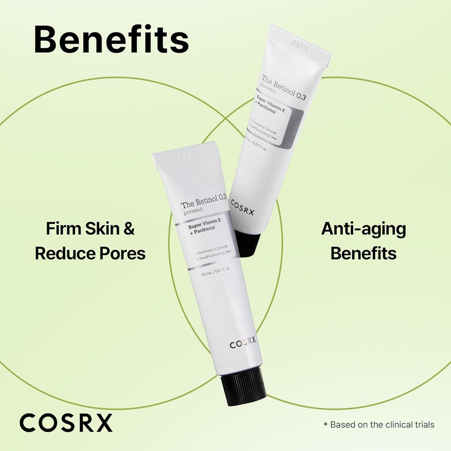 Retinol 0.3% Cream, 0.67 Oz, Anti-Aging Eye & Neck Cream with Retinoid Treatment to Firm Skin, Reduce Wrinkles, Fine Lines, Signs of Aging, Gentle Daily Korean Skin Care