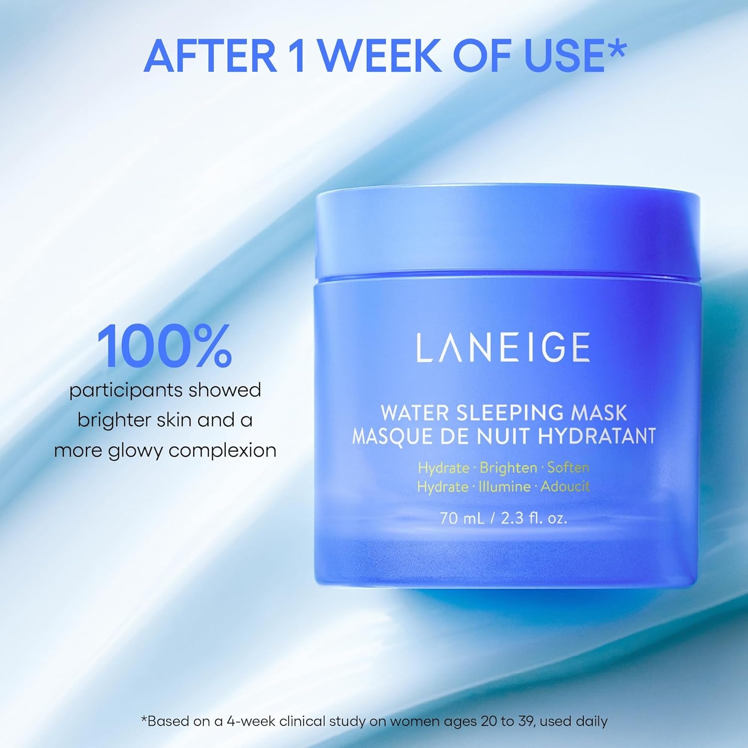 Water Sleeping Mask: Hydrating Korean Overnight Mask with Squalane & Probiotic-Derived Complex, for Bright, Glowing Skin & Barrier Support
