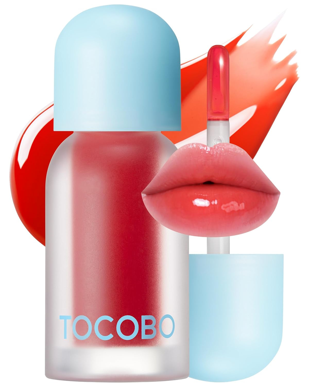 Juicy Berry Plumping Lip Oil 01 Chill Red – Korean Vegan Hydrating Lip Oil with Plant Oils for High Shine Gloss - Non Sticky Formula for All Skin Tones, 0.12 Fl.Oz.