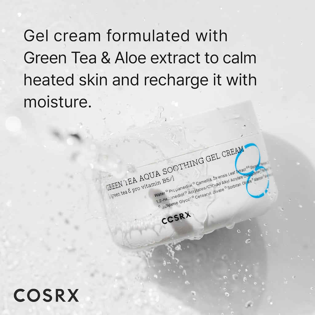 Hydrium Green Tea Aqua Soothing Gel Cream, 1.69 Fl.Oz / 50Ml | Lightweight Daily Cream | Camelia, Aloe Gel | Korean Skin Care, No Animal Testing, Paraben Free