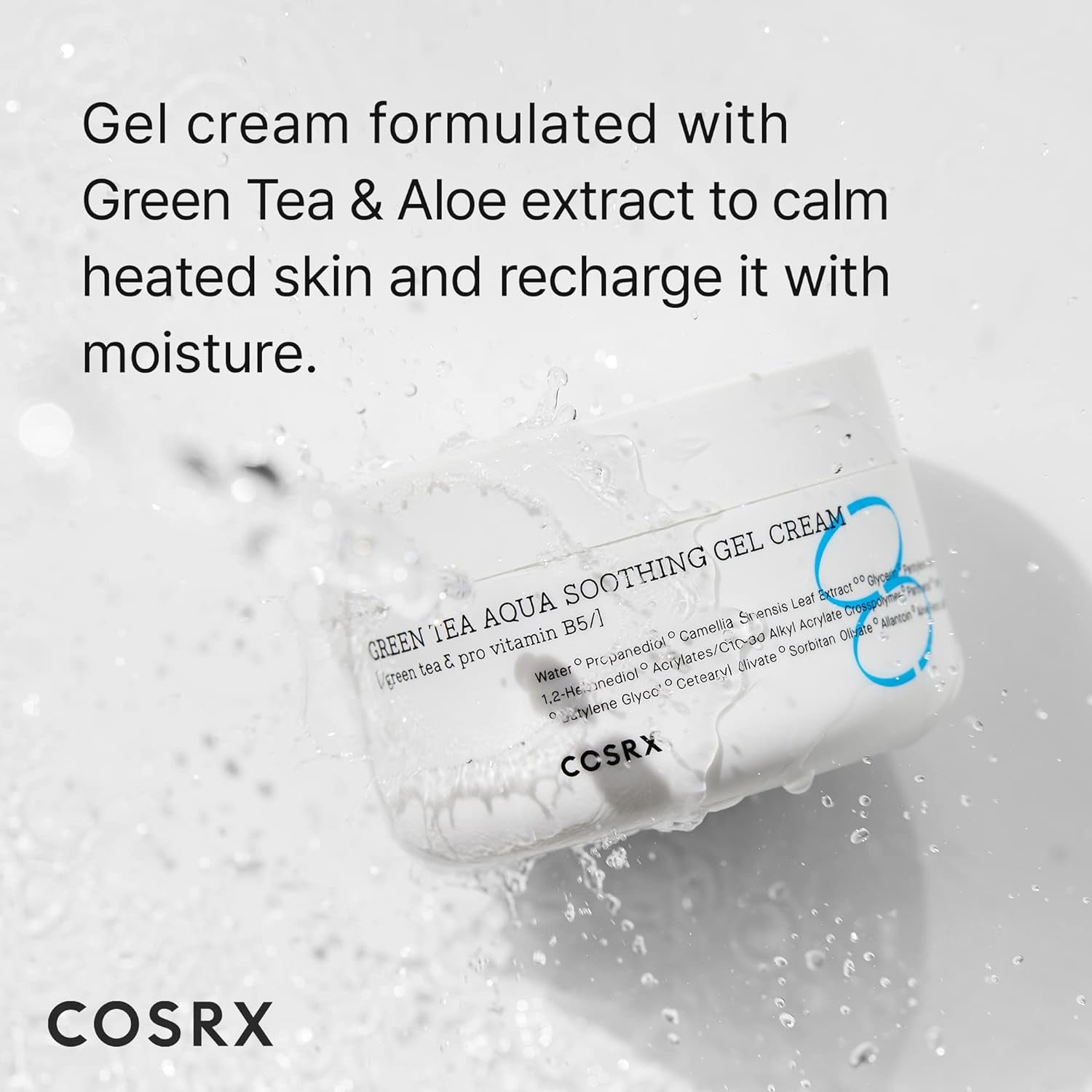 Hydrium Green Tea Aqua Soothing Gel Cream, 1.69 Fl.Oz / 50Ml | Lightweight Daily Cream | Camelia, Aloe Gel | Korean Skin Care, No Animal Testing, Paraben Free