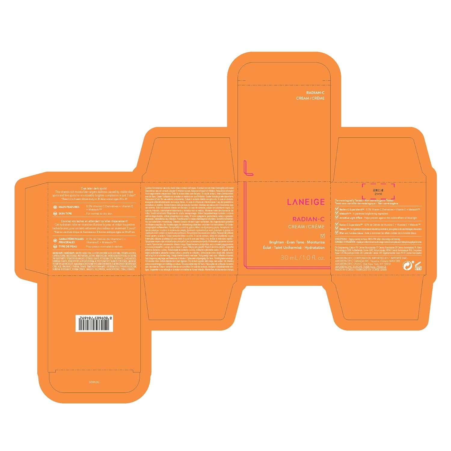 Radian-C Cream: Brightening Moisturizer with Vitamin C & E for Dark Spots, Dullness, & Radiant Skin, Hypoallergenic & Dermatologist-Tested