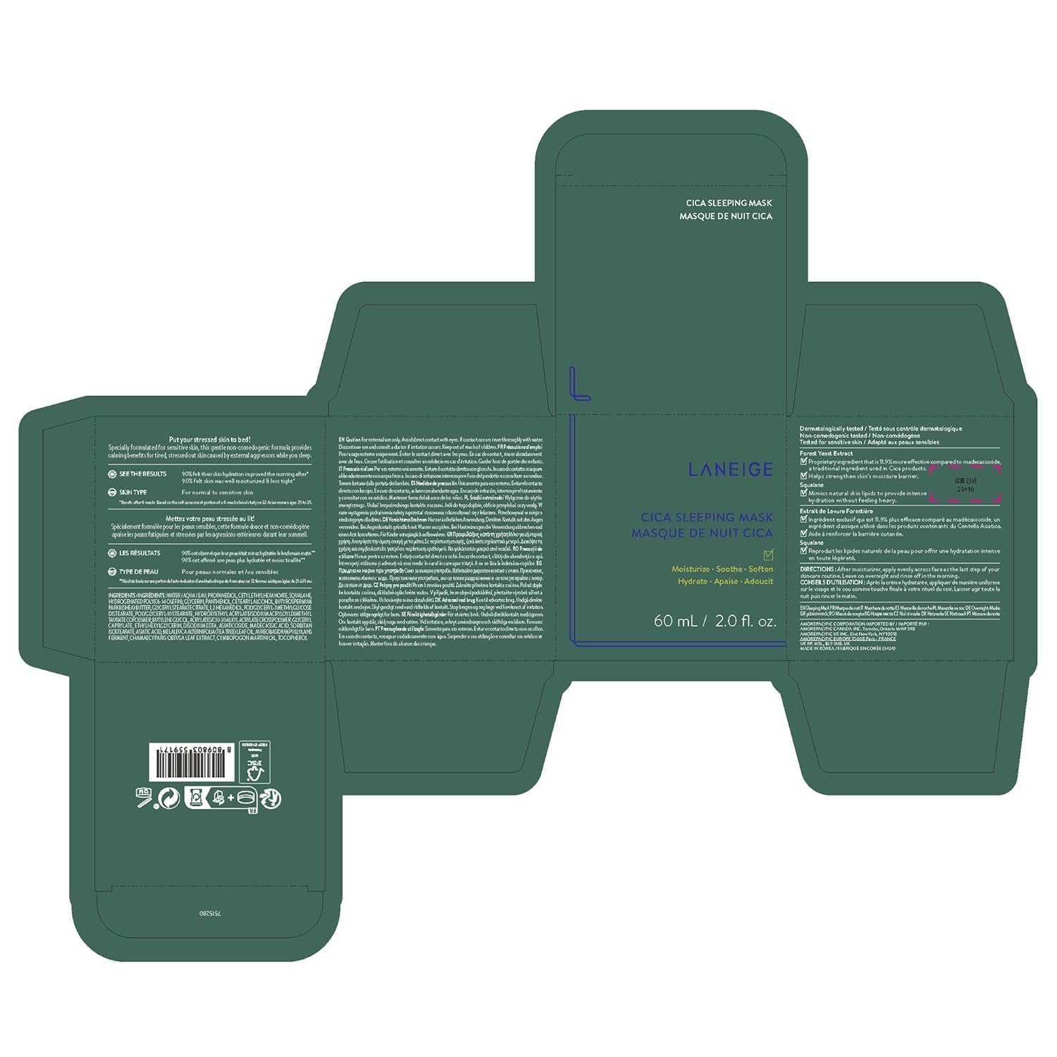 Cica Sleeping Mask: Soothing Overnight Mask with Centella & Fermented Forest Yeast Extract for Sensitive Skin & Moisture Barrier Repair