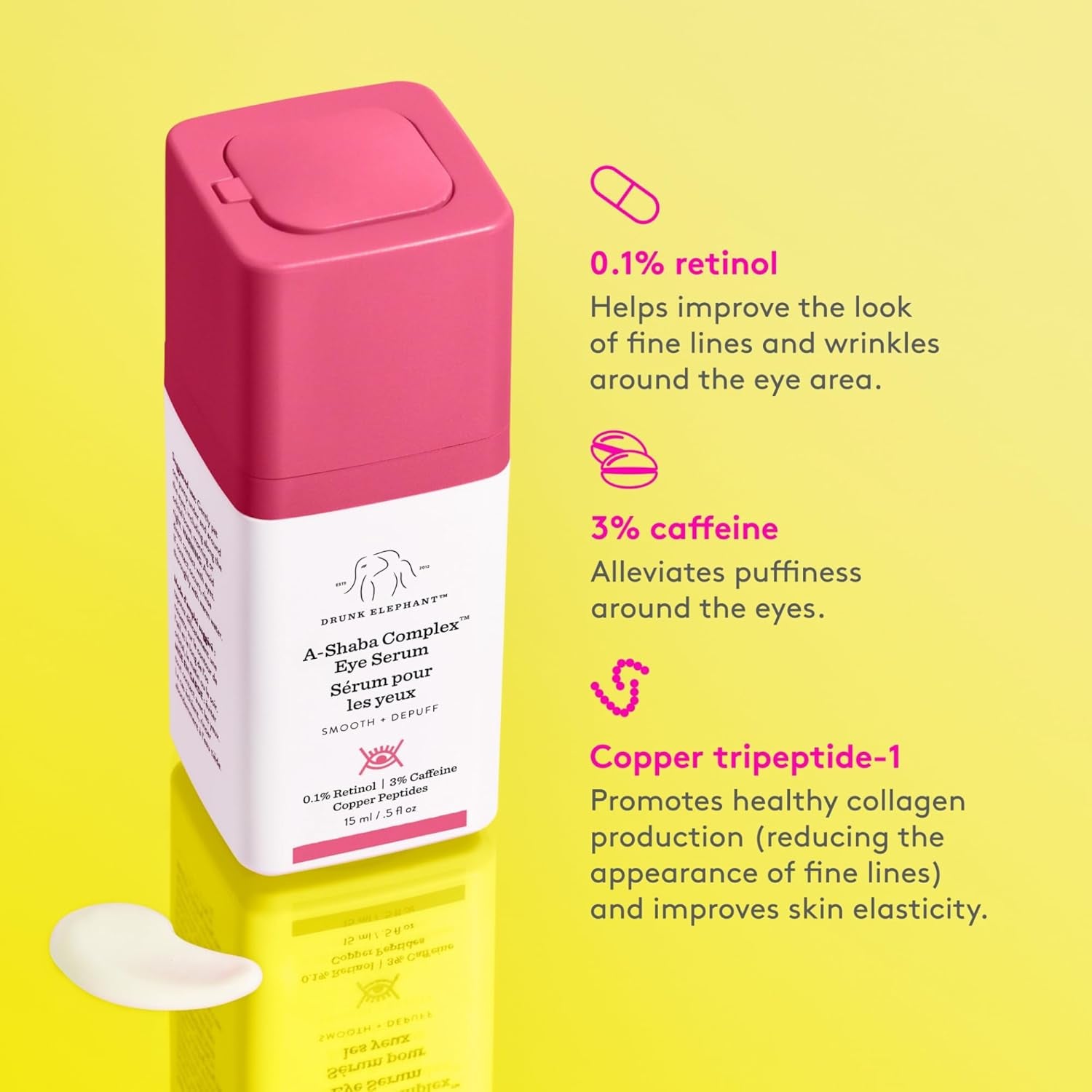 A-Shaba Complex Eye Serum with Deluxe Sample - 15Ml .1% Retinol Eye Cream - 5Ml Lala Retro Whipped Cream - Clean Clinical Skincare - Cruelty-Free - Dermatologist-Tested