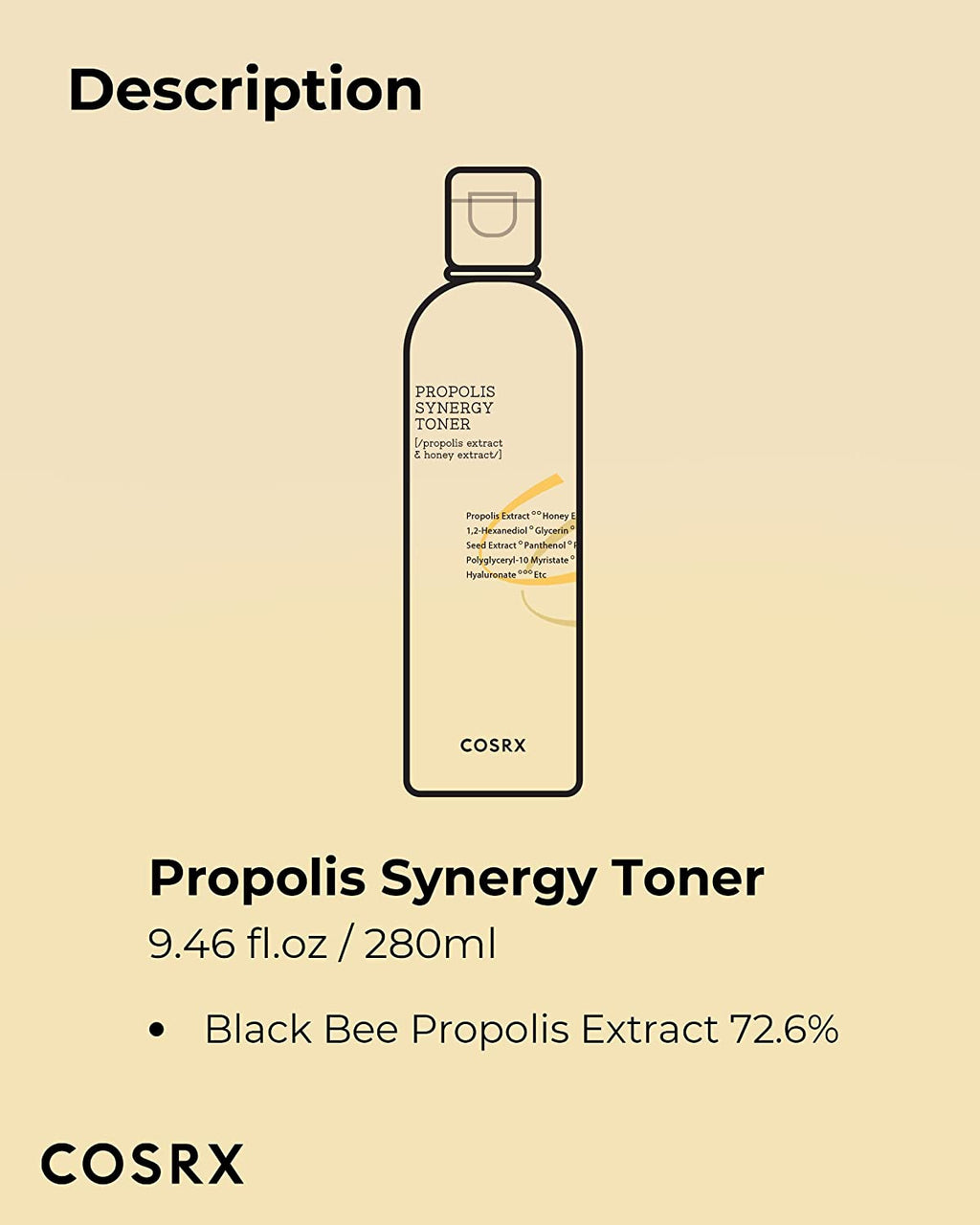 Full Fit Propolis Synergy Toner, 280Ml / 9.46 Fl.Oz | Instant Moisture Boosting Toner, Propolis 72.6% Honey 10.7% Panthenol, Korean Skin Care