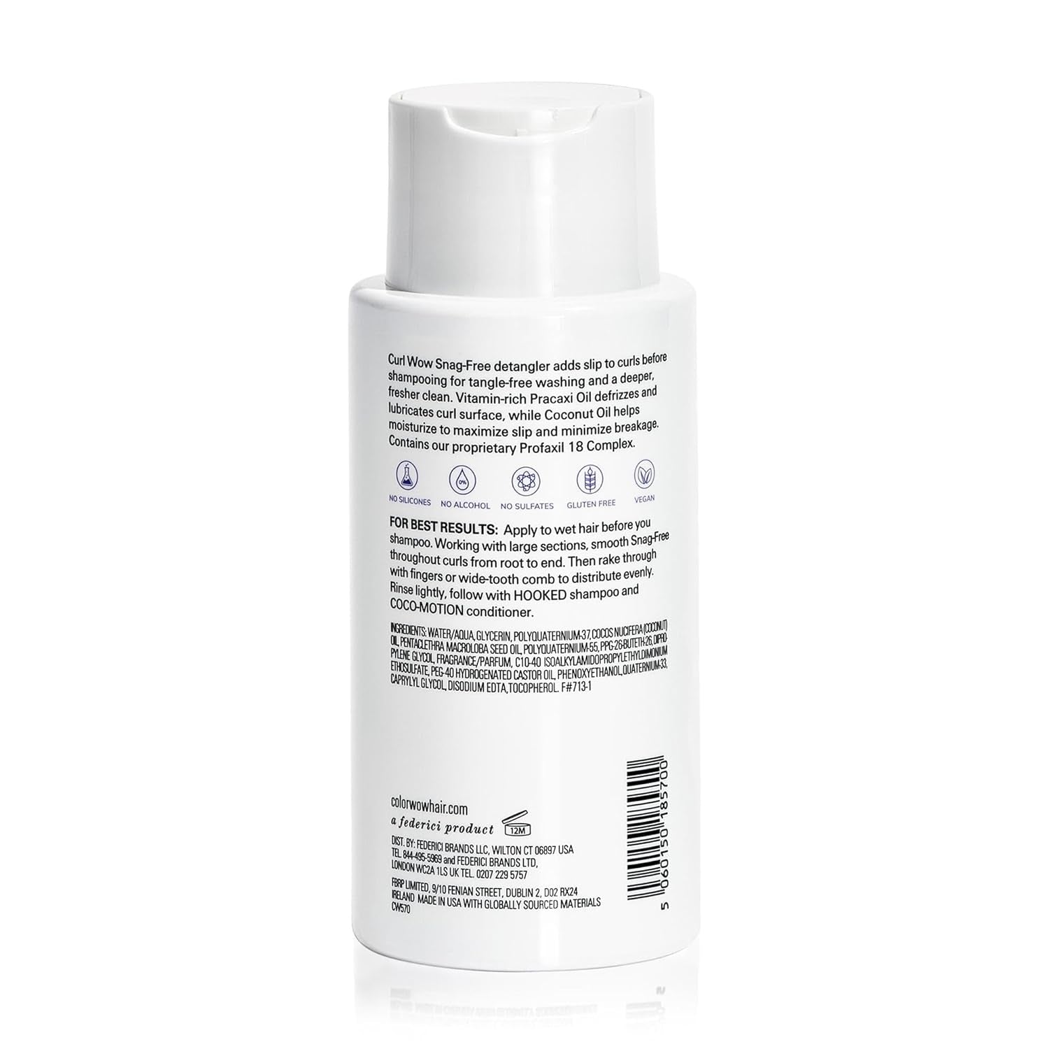 COLOR WOW Curl Wow Snag-Free Pre-Shampoo Detangler – Adds Slip to Curls before You Shampoo for Tangle-Free Washing and a Deeper, Fresher Clean | Reduce Breakage