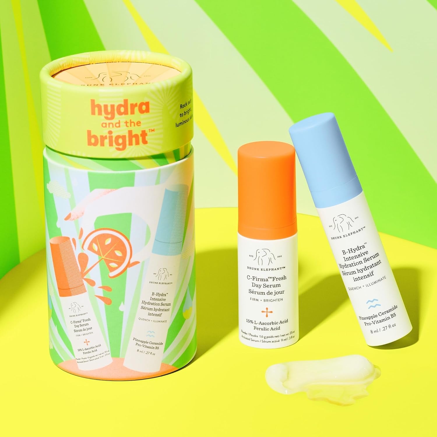 Hydra and the Bright - Includes C-Firma (9 Ml) and B-Hydra (8 Ml) - Clean Clinical Skincare - Cruelty-Free - Dermatologist-Tested - Free of Essential Oils, Silicones, and Fragrance