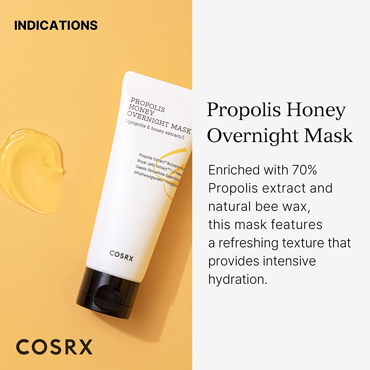 Full Fit Propolis Honey Overnight Mask | 2.03 Fl.Oz / 60Ml | Propolis Extract 87% | Korean Skin Care, Cruelty Free, Paraben Free