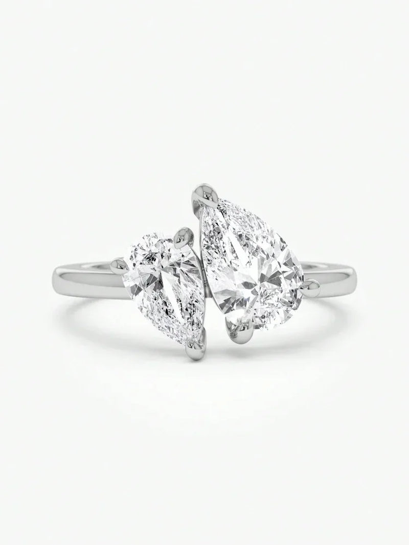 925 Sterling Silver Sparkling Water Drop Interweaving Dazzling Clear Pear Finger Rings for Women Gift Wedding Fine Jewelry