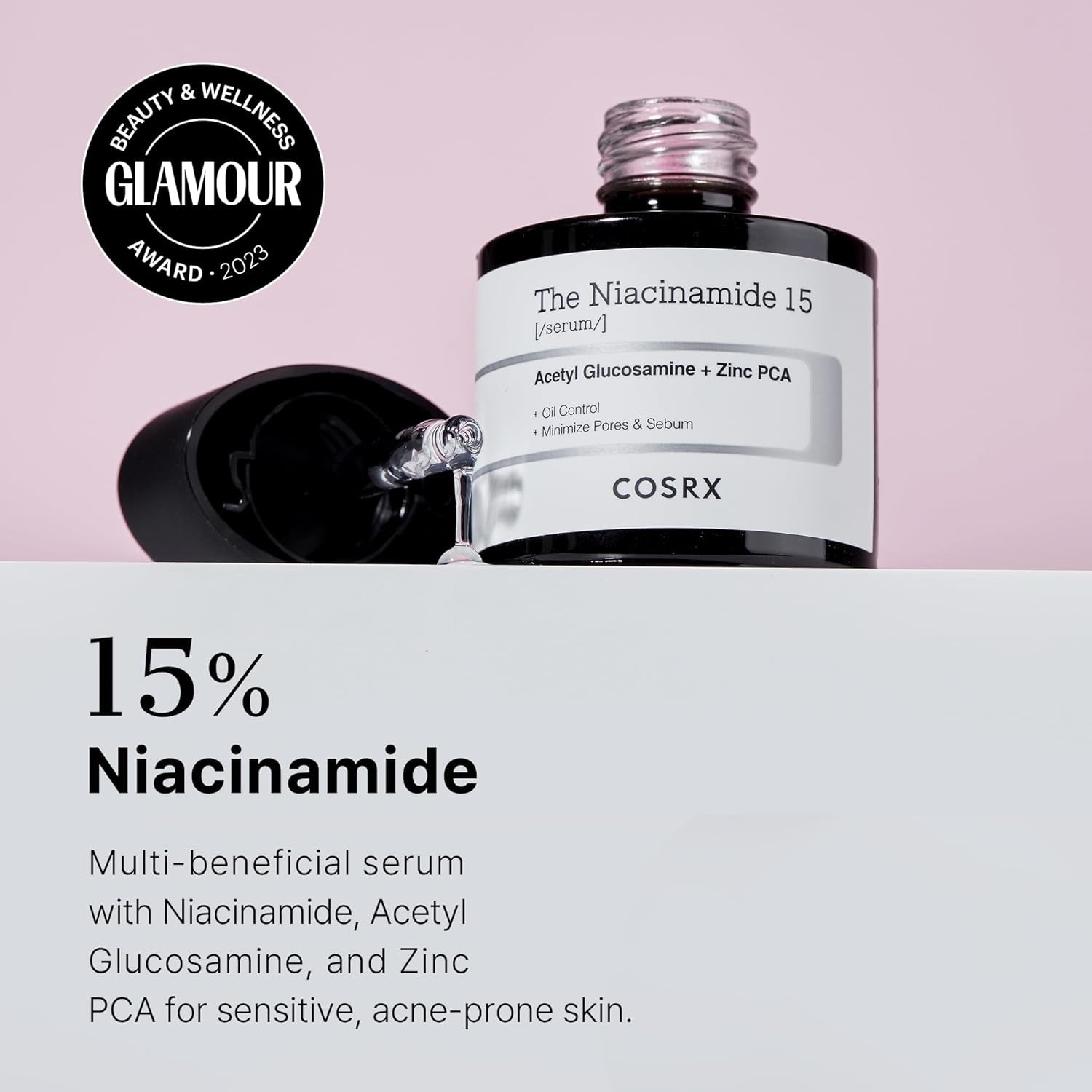 15% Niacinamide Face Serum, 0.67 Fl Oz, Pore Minimizer Serum for Face, Even Skin Tone, Korean Skin Care
