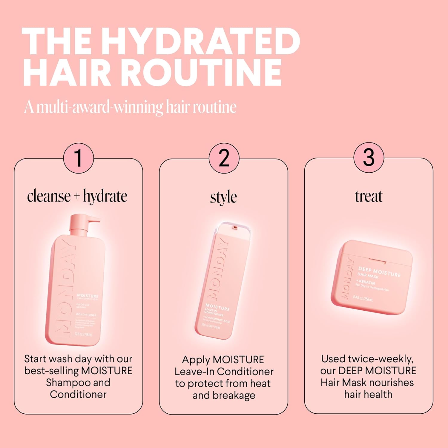 MOISTURE Conditioner with Hyaluronic Acid, Coconut Oil & Shea Butter for Dry & Dull Hair 798 Ml