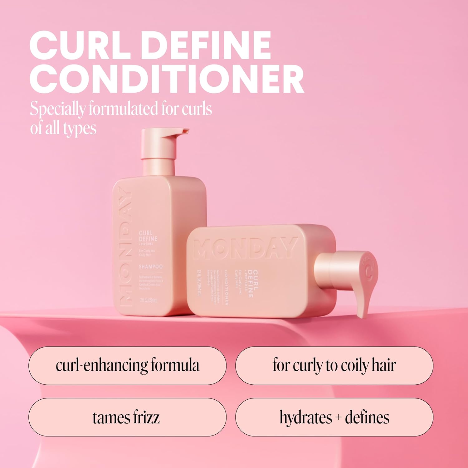 CURL DEFINE Conditioner with Peptides, Coconut Oil & Shea Butter for Curls of All Types 354 Ml