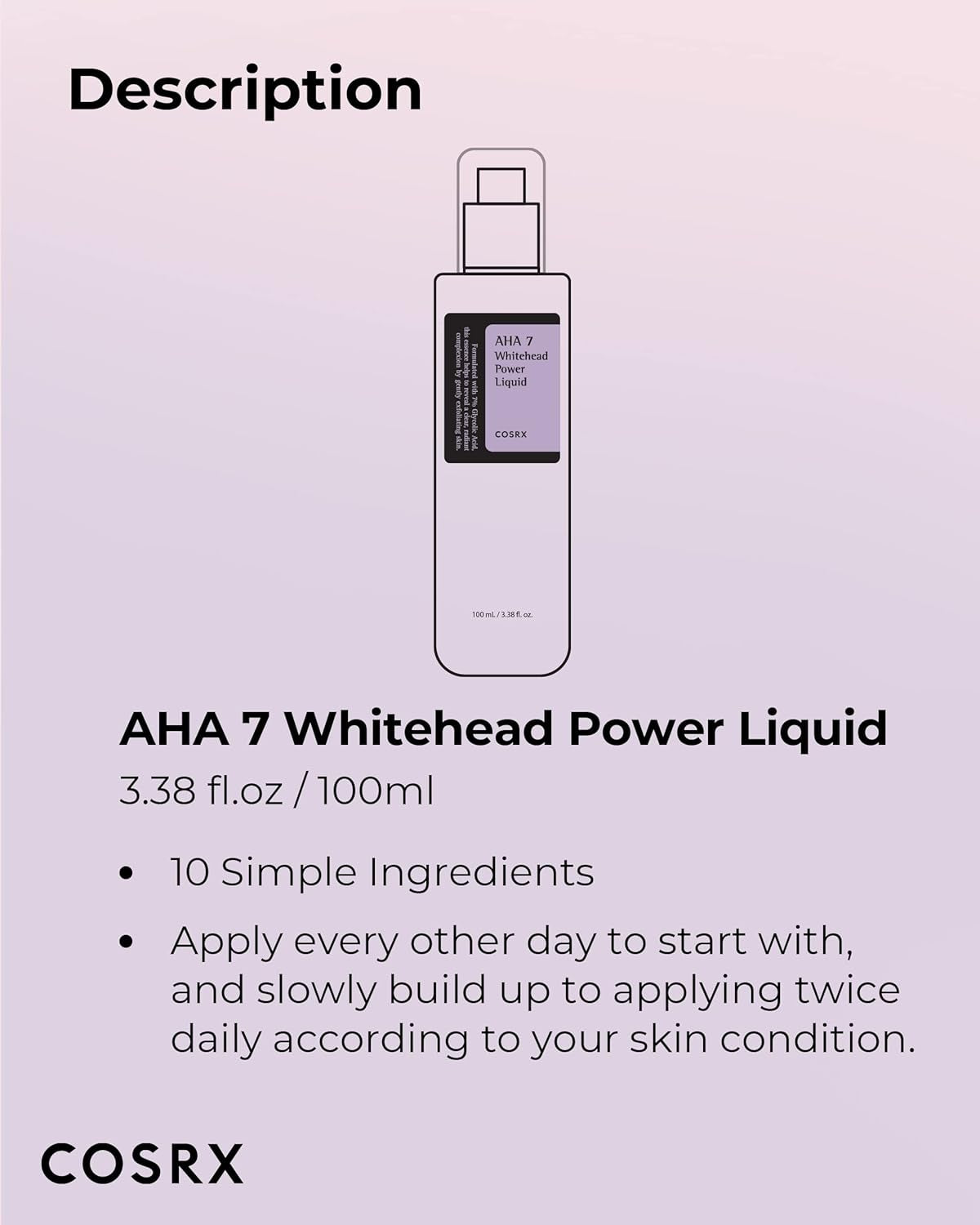 7% Glycolic Acid Whitehead Removing Power Liquid, 3.38 Fl.Oz, AHA Exfoliant, Exfoliating Toner for Face & Body, Pore Minimizer, Korean Skin Care