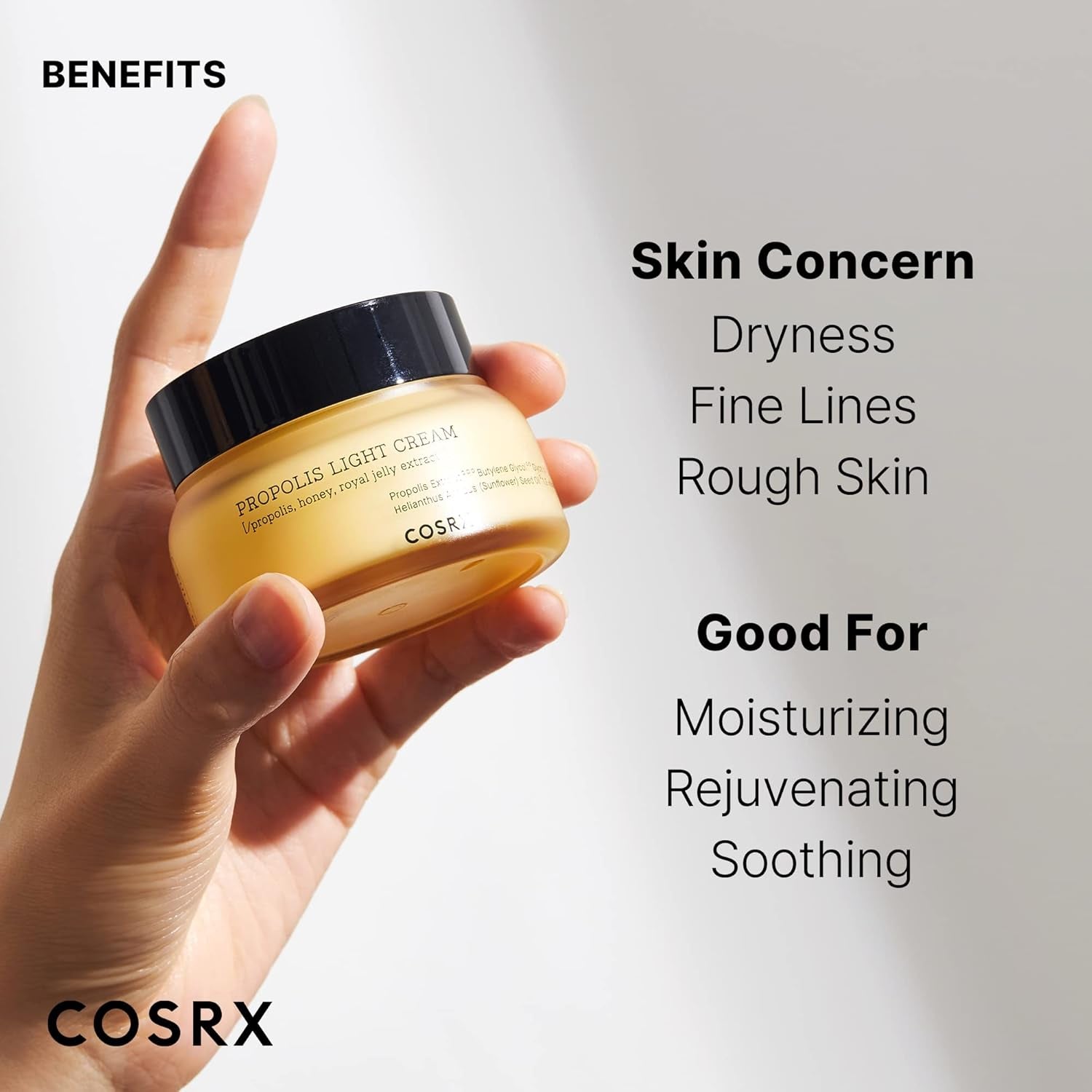 Full Fit Propolis Light Cream, 2.19 Fl.Oz / 65Ml, Propolis 64.5%, Hydrating Daily Day and Night Moisturiser, Korean Skin Care, Not Tested on Animals, Paraben Free