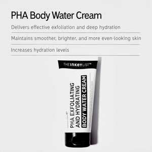 The Inkey List PHA Body Water Cream 150Ml, Ultimate 2-In-1 Moisturiser for Exfoliation & Hydration, for Smoother, Brighter, and More Even-Looking Skin, Fragrance Free, Suitable for All Skin Types