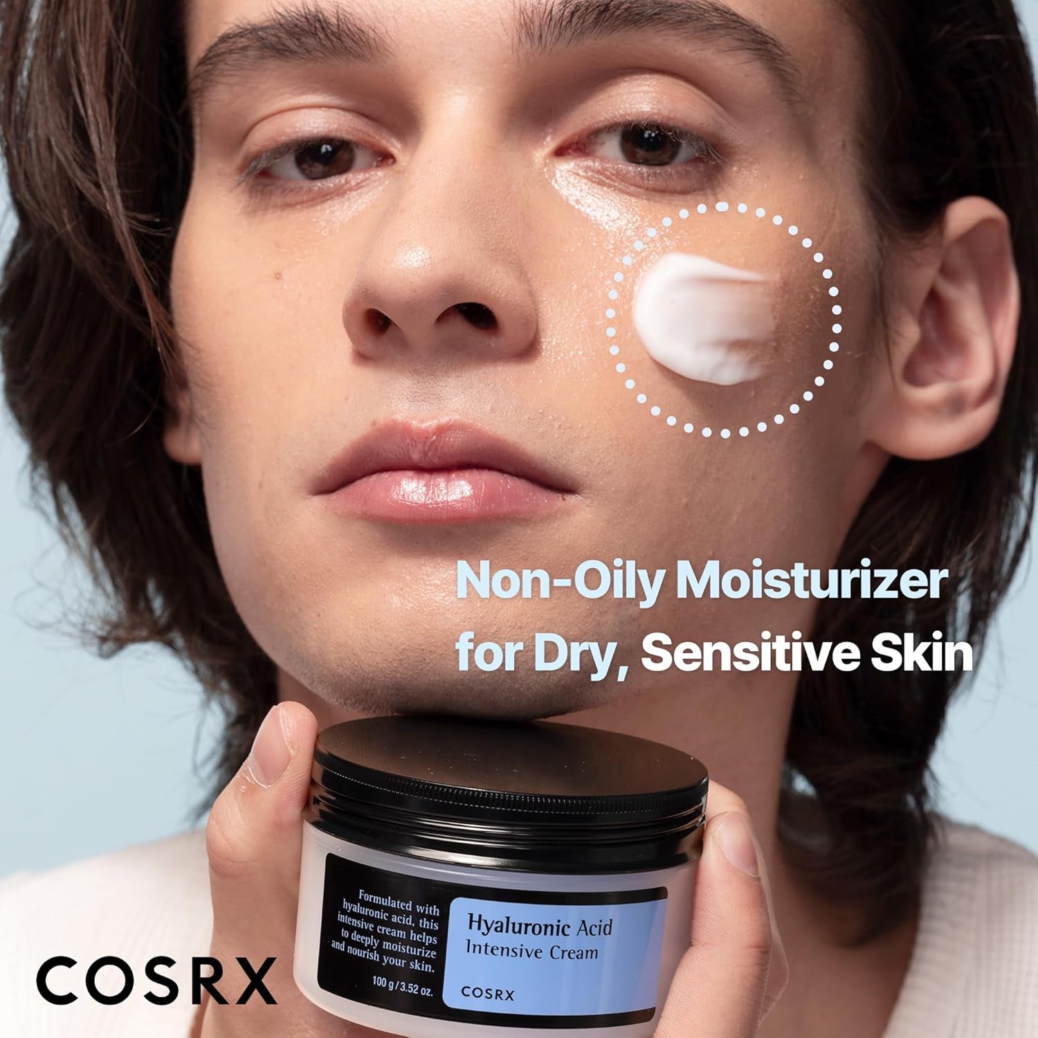 Hyaluronic Acid Moisturizing Cream, Long-Lasting Hydration, Rich Moisturizer for Sensitive Skin 3.52 Oz / 100G, Korean Skin Care, Animal Testing Free, Parabens Free