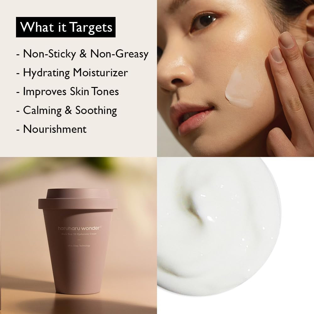 Haruharu Wonder Crema Con 10 Tipos De Ácido Hialuronico, Crema Hidratante Facial Para Todo Tipo De Piel, Skincare Coreano, 90Ml