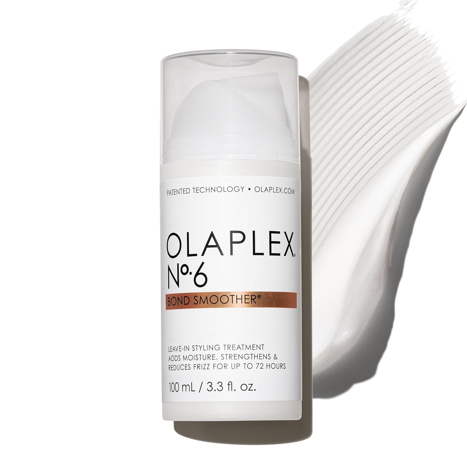 No. 6 Bond Smoother, Leave-In Styling Hair Cream Treatment, Smooths, Conditions, & Strengthens, Frizz Control for up to 72 Hours, for All Hair Types, 3.3 Fl Oz