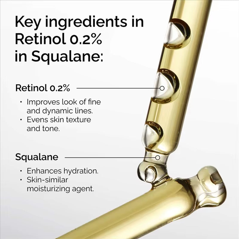 Ordinary Retinol Serum 0.2% in Squalane 30Ml Signs of Ageing Refine Pores Reduce Appearance of Dark Spots Wrinkles Improve Skin