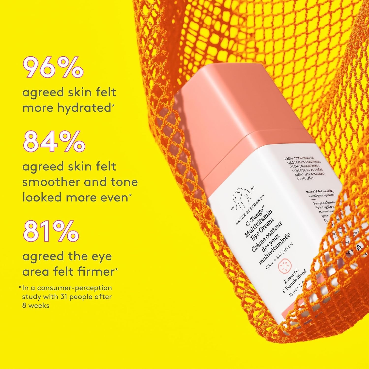 C-Tango Multivitamin Eye Cream with Deluxe Sample - 15Ml Vitamin C Eye - 5Ml Protini Polypeptide Cream - Clean Clinical Skincare - Cruelty-Free - Dermatologist-Tested