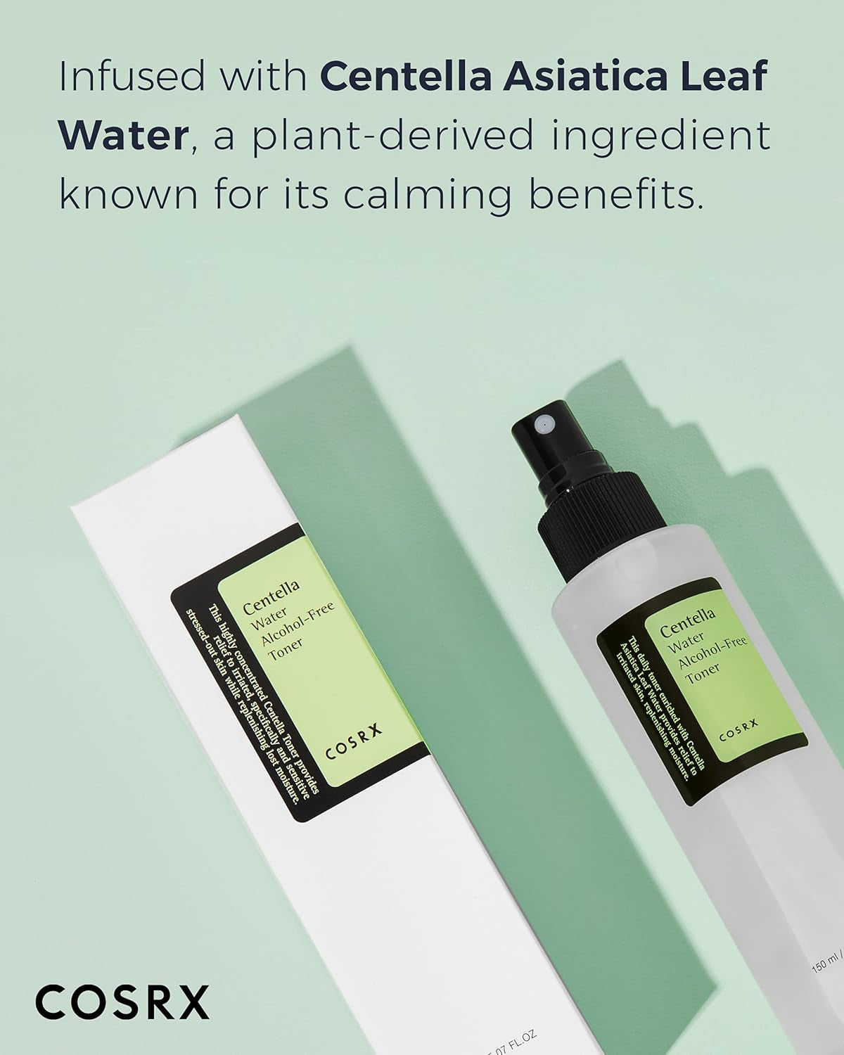 Alcohol-Free Cica Toner, 150Ml / 5.07 Fl.Oz | Spray-Type Korean Toner with Centella Asiatica for Hydrating & Soothing Redness | Korean Skin Care, Not Tested on Animals, Paraben Free