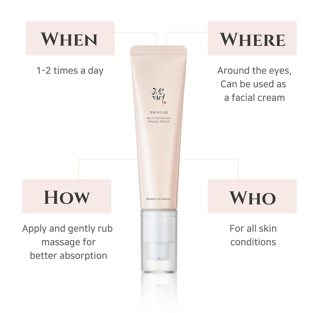 Beauty of Joseon Revive Augenserum Mit Niacinamid Retinamid, Concealer Für Taschen, Feine Linien, Augenringe Und Falten, Koreanische Hautpflege, 30 Ml, 1 Fl.Oz, 2 Packungen