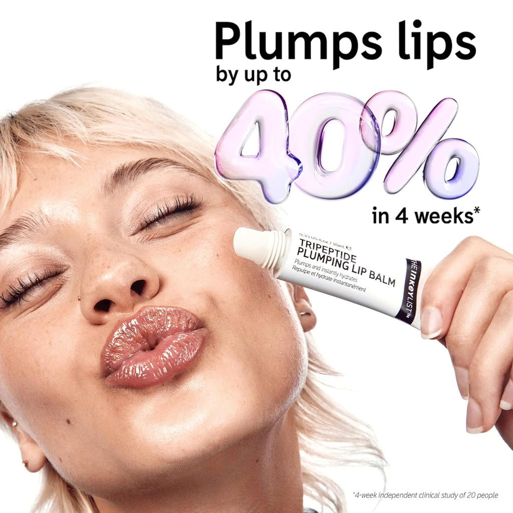 The INKEY List Plump It up 20Ml, Tripeptide Lip Balm Duo Set, Clinically Proven Plumping Tinted Lip Care, Hydrates Dry Cracked Lips, Vegan & Cruelty Free