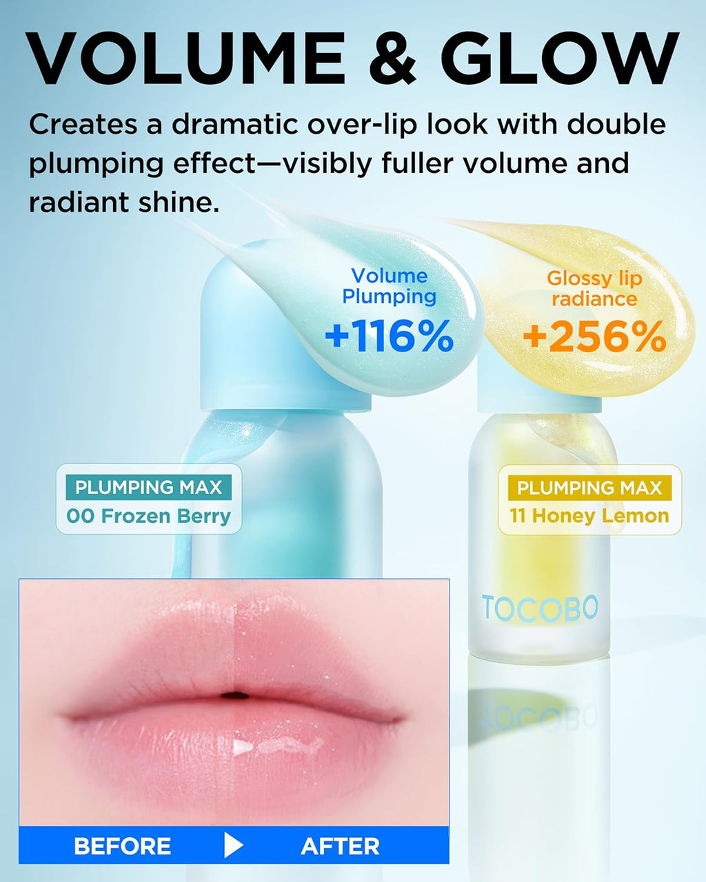 Juicy Berry Plumping Lip Oil Glam Max 11 Honey Lemon – Korean Vegan Hydrating Lip Oil with Plant Oils for High Shine Gloss - Non Sticky Formula for All Skin Tones, 0.12 Fl.Oz.
