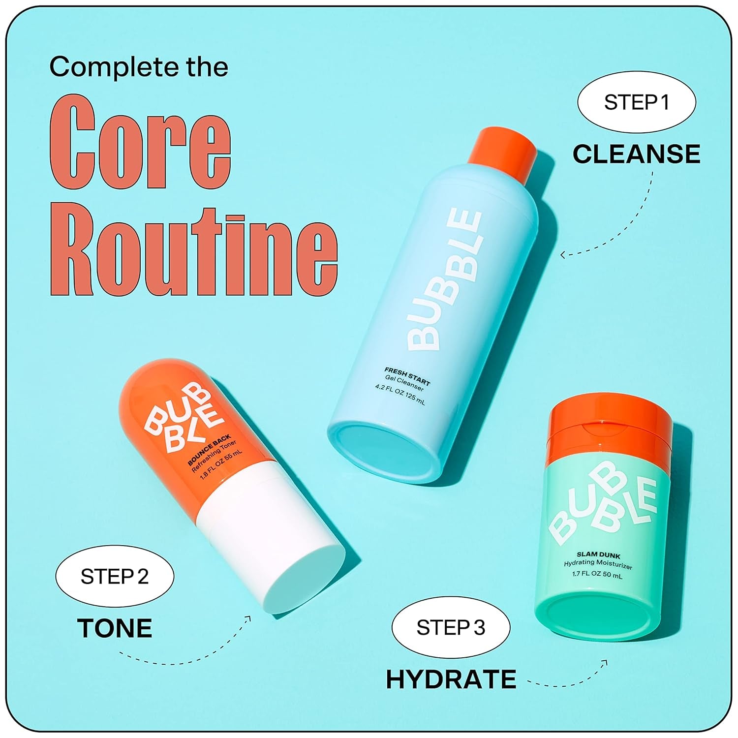 Slam Dunk Face Moisturizer (50Ml) + Fresh Start Gel Cleanser (125Ml) + Bounce Back Balancing Facial Toner Mist (55Ml)
