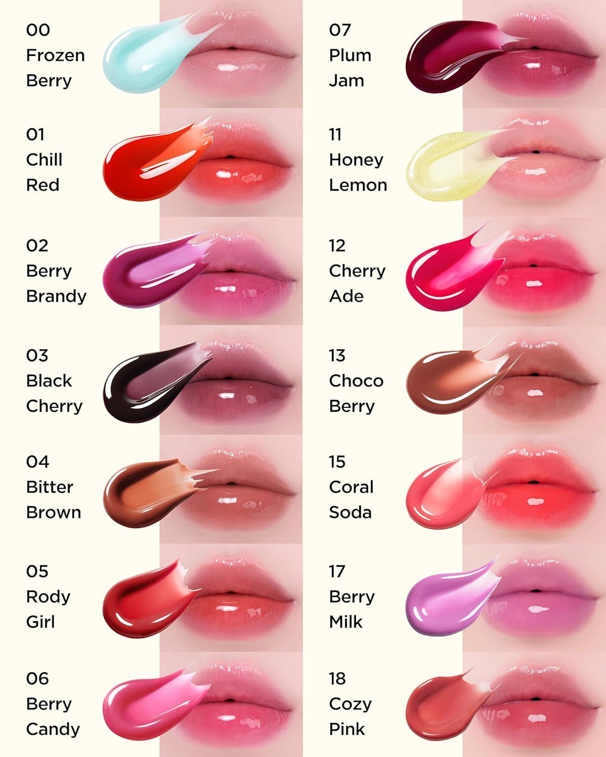 Juicy Berry Plumping Lip Oil 01 Chill Red – Korean Vegan Hydrating Lip Oil with Plant Oils for High Shine Gloss - Non Sticky Formula for All Skin Tones, 0.12 Fl.Oz.