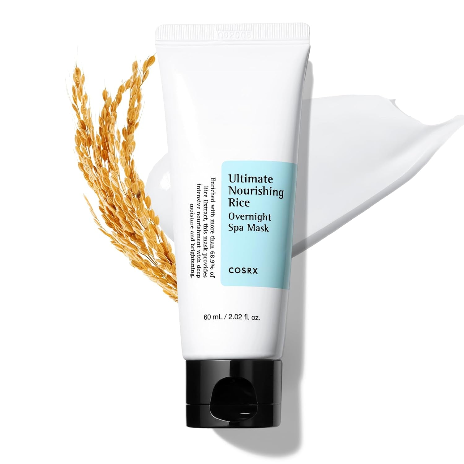 Ultimate Nourishing Rice Overnight Spa Mask, 60Ml / 2.02 Fl.Oz | Rice Extract 68% and Niacinamide 2%, Korean Skin Care, Animal Testing Free, Paraben Free