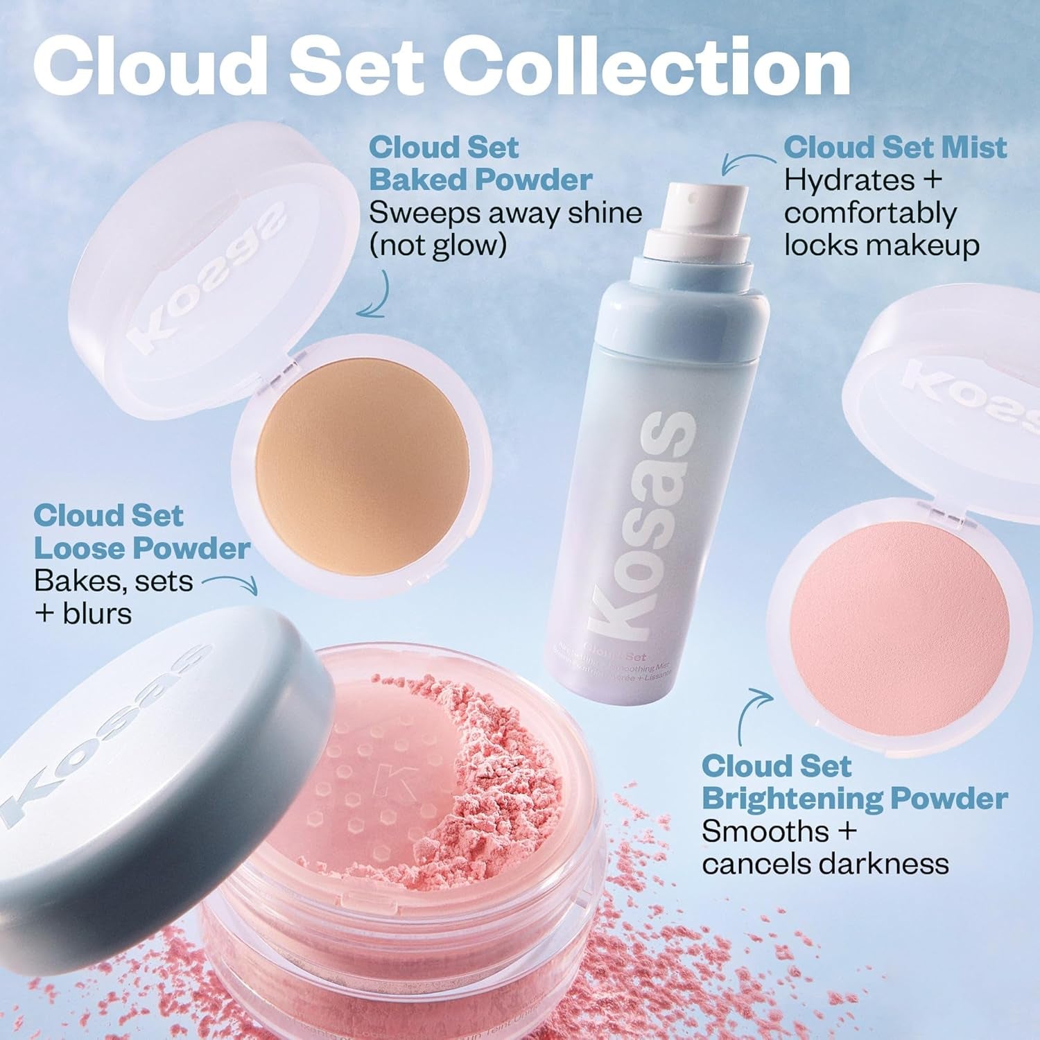 Cloud Set Airy Setting Spray,+ Smoothing Mist – Hydrating Makeup Spray, Alcohol Free, Oil Free, 12-Hour Hold, Minimizes Appearance of Pores,Lightweight Refreshing Face Mist for All Skin Types