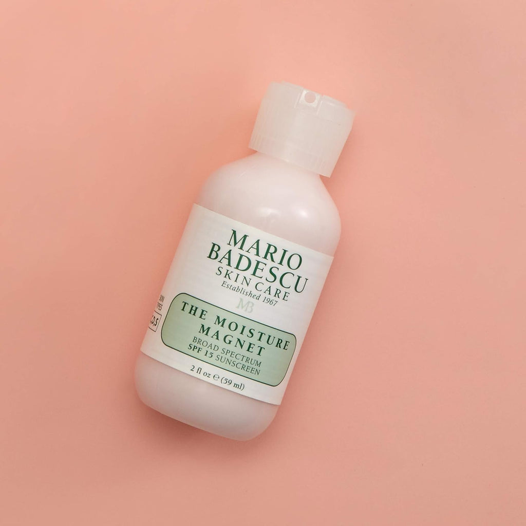 Mario Badescu the Moisture Magnet Face Moisturizer for Women and Men with SPF 15, Ideal Facial Moisturizer for Combination, Dry or Sensitive Skin, Makeup Primer Face Cream, 2 Fl Oz