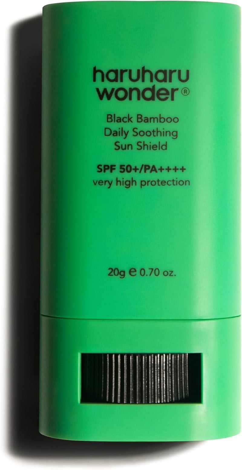 Haruharu Wonder Black Bamboo Daily Soothing Sun Shield - Protector Facial 50+SPF Uso Diario En Stick, Acabado Mate Y Refrescante, Todo Tipo De Pieles