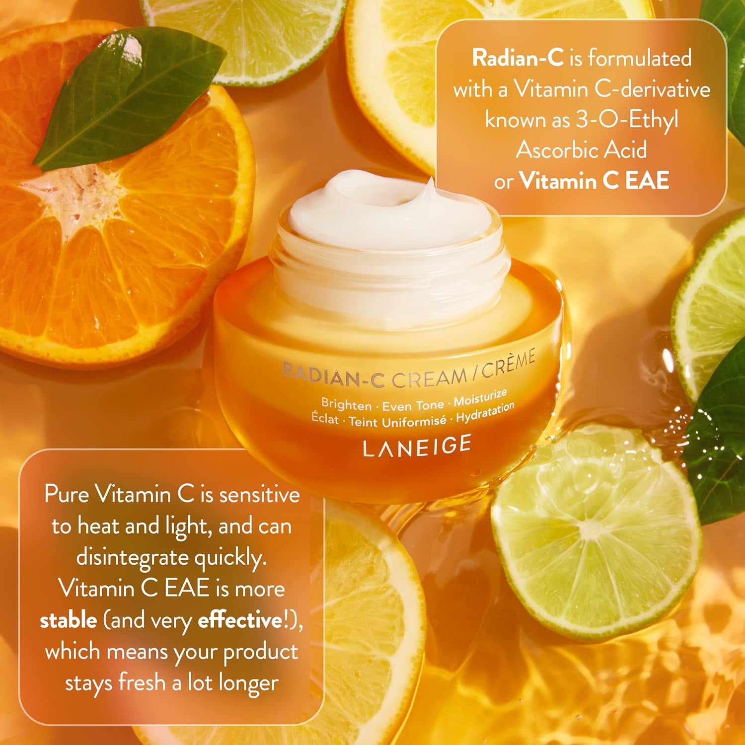 Radian-C Cream: Brightening Moisturizer with Vitamin C & E for Dark Spots, Dullness, & Radiant Skin, Hypoallergenic & Dermatologist-Tested