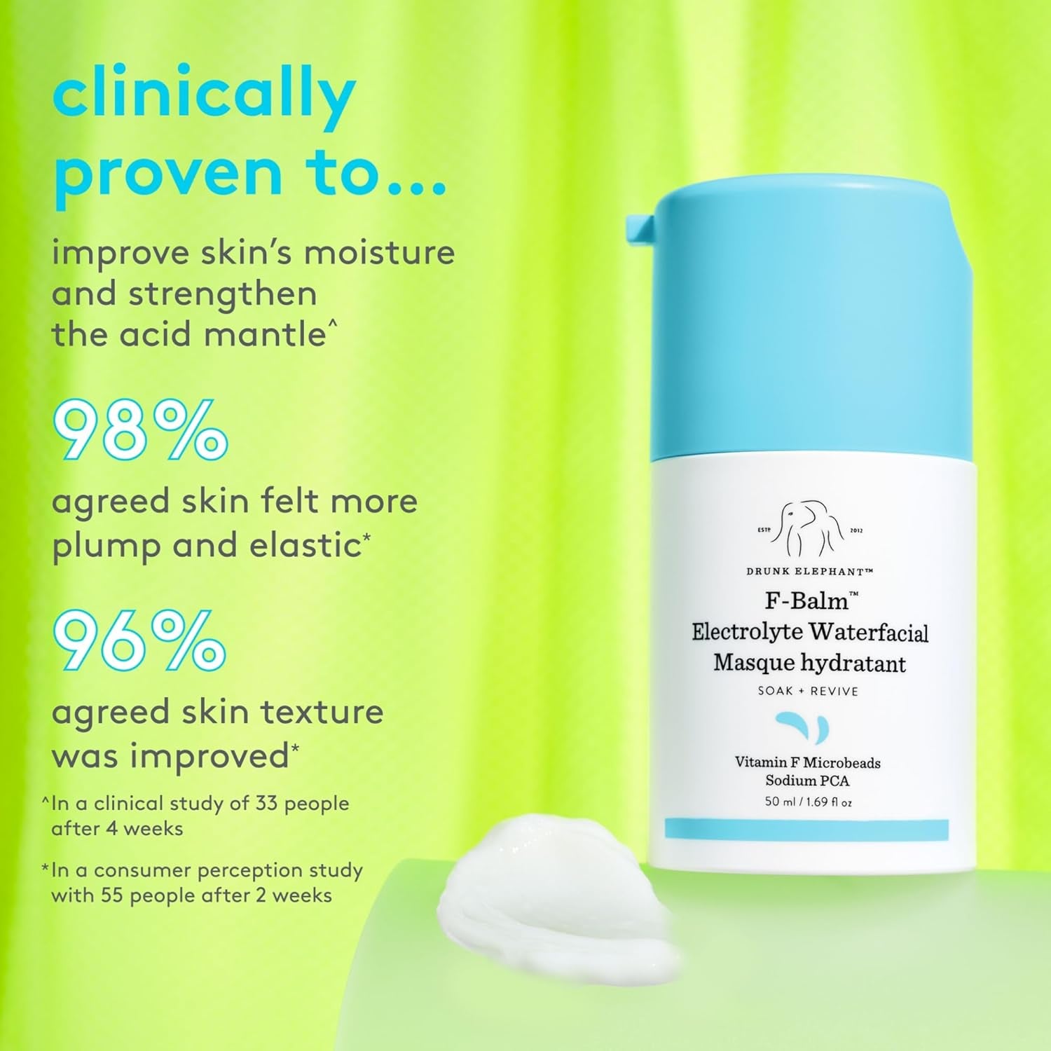 F-Balm Electrolyte Waterfacial - 50 Ml/1.69 Fl Oz - Deeply Hydrating Overnight Face Mask - Clean Clinical Skincare - Cruelty-Free - Free of Essential Oils, Silicones, and Fragrance