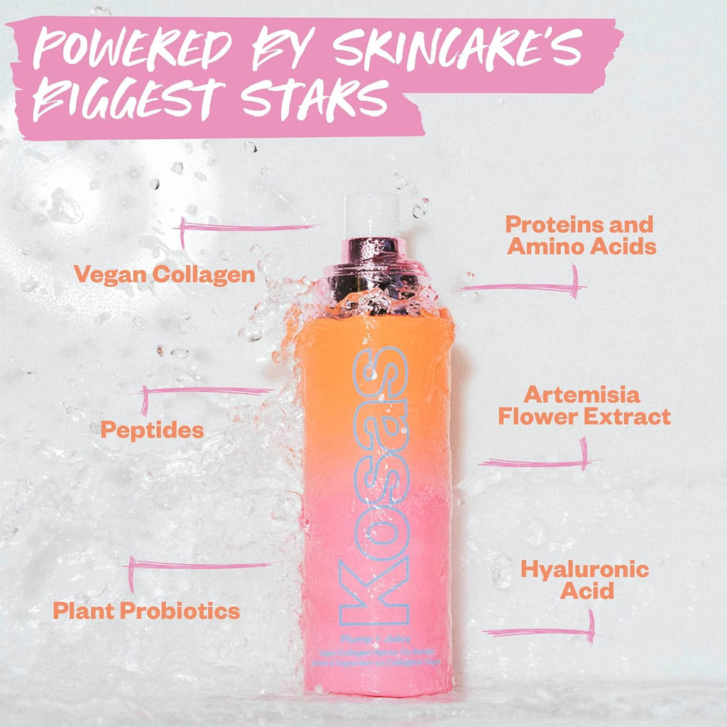 Plump and Juicy Vegan Collagen Spray - on Serum, Made in USA - Visibly Firms, Soothes, and Hydrates the Skin - 3.38 Oz