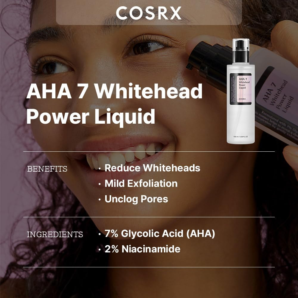 7% Glycolic Acid Whitehead Removing Power Liquid, 3.38 Fl.Oz, AHA Exfoliant, Exfoliating Toner for Face & Body, Pore Minimizer, Korean Skin Care