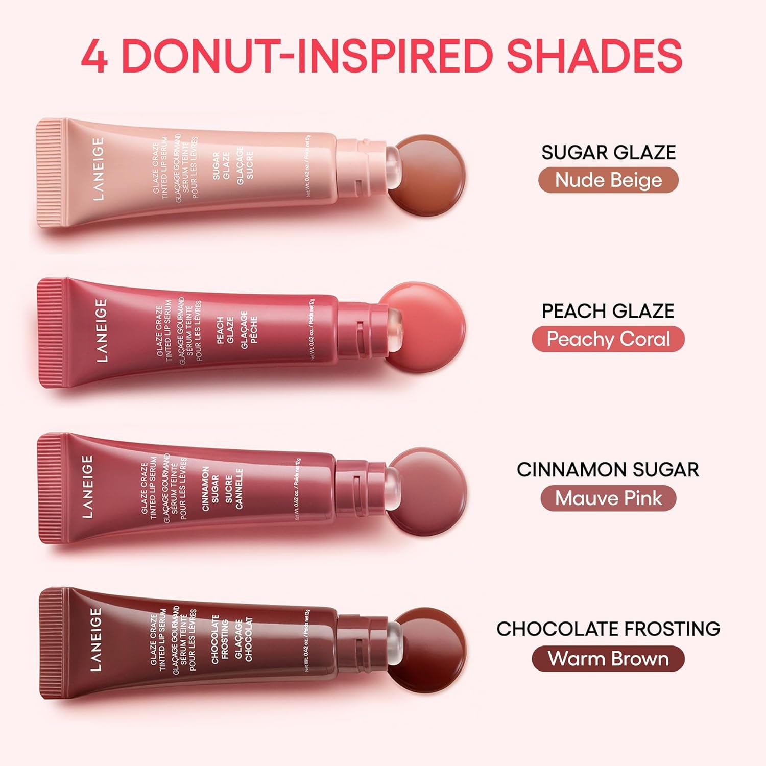 Glaze Craze Tinted Lip Serum: Hydrating Lip Serum for Glossy, Nourished Lips with Plumping Polypeptides