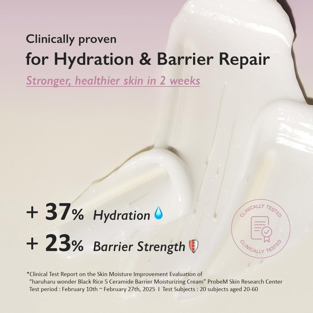 Haruharu Wonder Black Rice 5 Ceramide Barrier Crema Hidratante, Cuidado Diario De Barrera De La Piel, Hidratación De Larga Duración, Soothing & Nourishing, Cápsulas De Ceramida, Cuidado De La Piel
