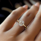 Fashion Women Ring Gold Color Simple Design Accessories Inlaid Bright Cubic Zirconia Elegant Jewelry for Engagement Daily