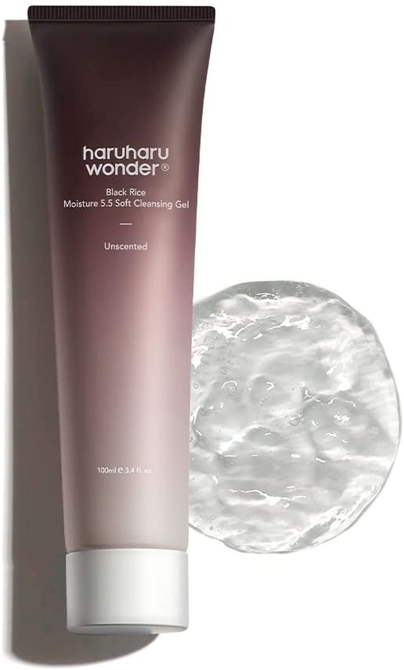 HARUHARU Wonder Black Humedad Del Arroz 5.5 Gel Limpiador Suave 100 Ml | Gel Limpiador, Espuma Limpiadora Facial Con Arroz Negro Fermentado | Cruelty-Free, Ewg-Green